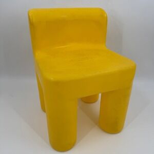 Vintage Little Tikes Yellow Toddler Chair Plastic Chunky Kids Playroom Seat USA